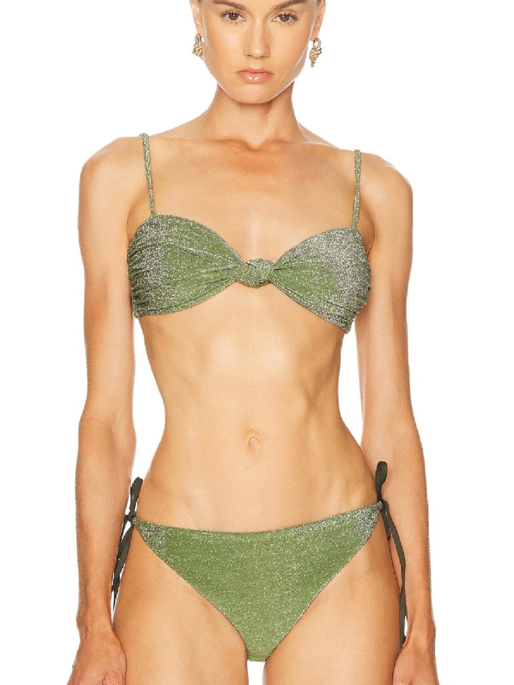 Johanna Ortiz Heliconia bikini top and shimmering Sagrado Bikini Bottom MWT